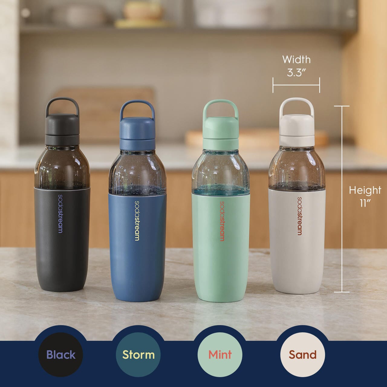Sodastream Fizz & Go? Easy Mix Insulated Stainless Steel Bottle Storm Blue 23.7 oz - 图片 2