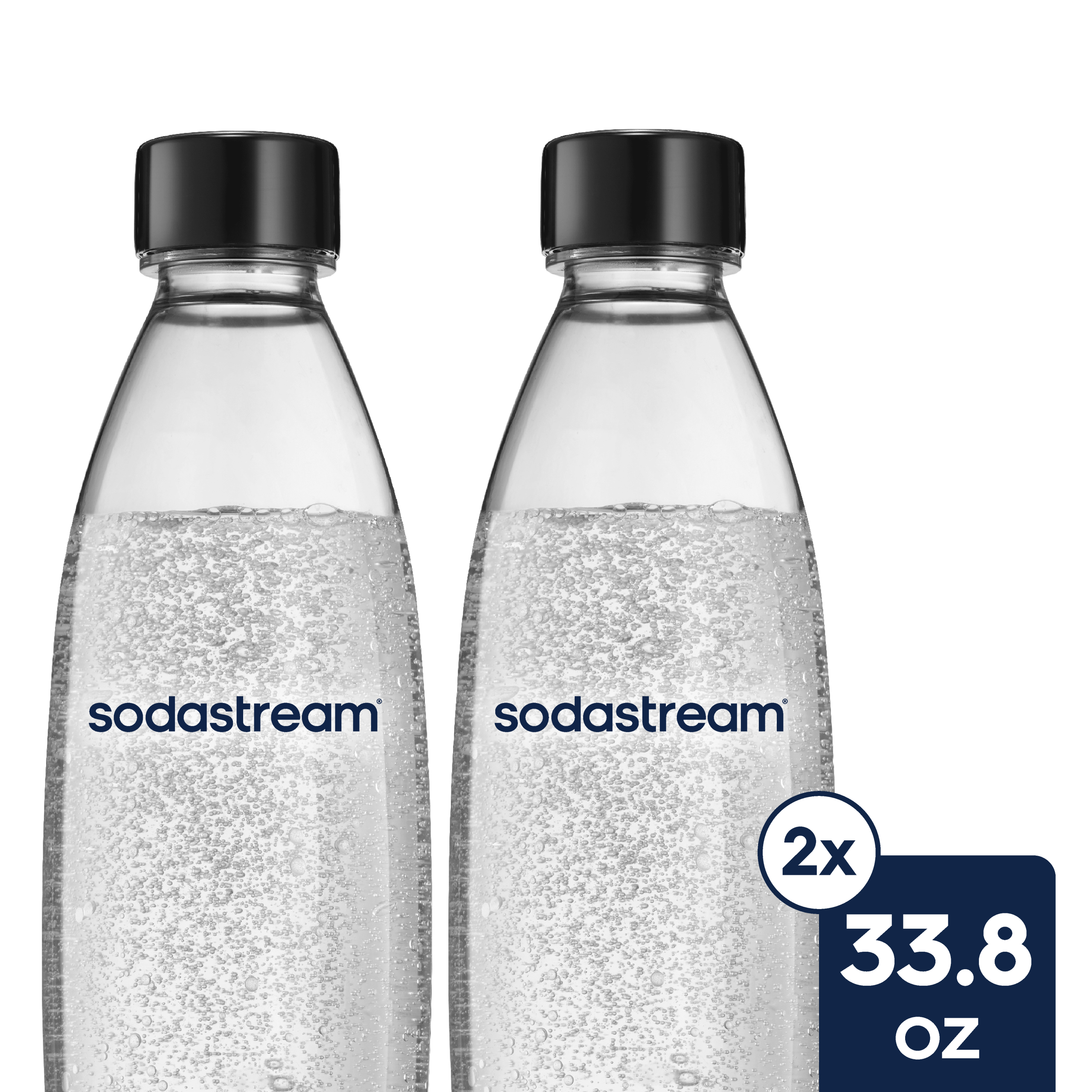Sodastream Slim Sparkling Water Bottle Twin Pack Black 33.8 oz