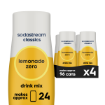 Sodastream Classics Lemonade Zero Sugar Drink Mix 4 Pack 440ml