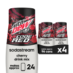 Sodastream MTN DEW? Code Red Zero Sugar Cherry Drink Mix 4 Pack 440ml