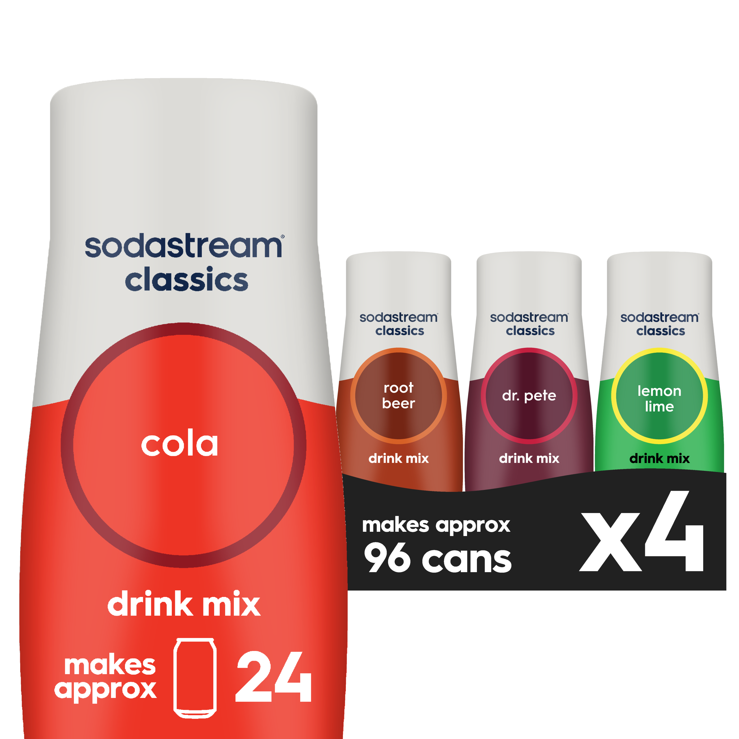 Sodastream Classics Original Variety Drink Mix 4 Pack 440ml