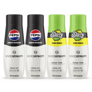 Sodastream Pepsi? & STARRY? Zero Sugar Variety Drink Mix 4 Pack 440ml
