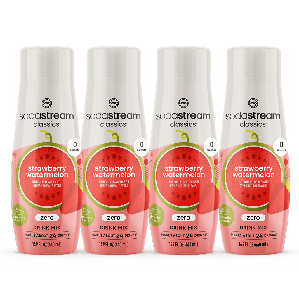 Sodastream Classics Strawberry & Watermelon Zero Sugar Drink Mix 4 Pack 440ml